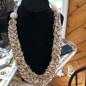 Braided hand beaded collar statement